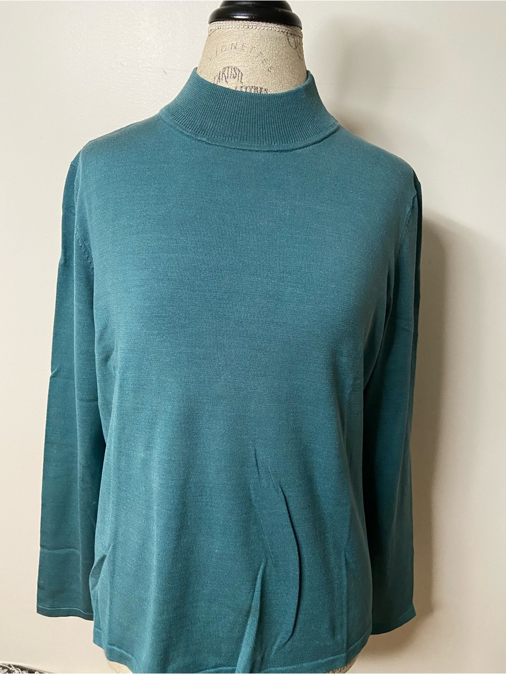 Pendleton Teal Mock Neck Long-Sleeve Sweater